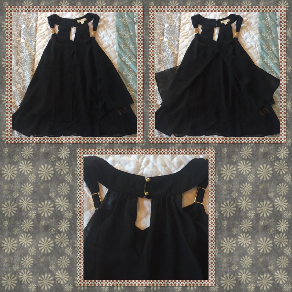 Layered Black Sheer Tank sz. S